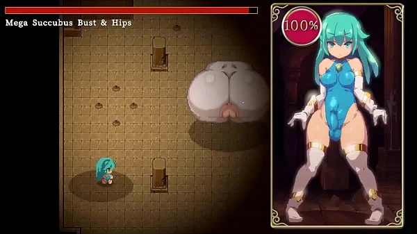 Mage Kanades Futanari Dungeon Quest [ Hentai Game PornPlay ] Ep.2 Crushed and drained by gigantic bust and hips