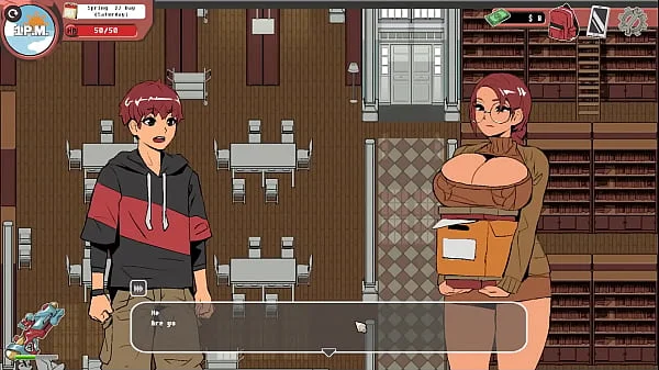 Spooky Milk Life [ Taboo hentai game PornPlay ] Ep.19 nerdy girl public handjob in the library