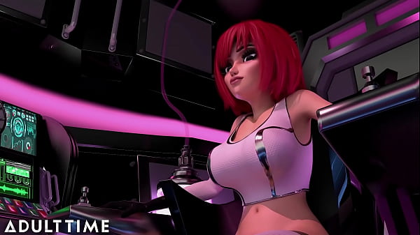 F.U.T.A. Sentai Squad | Big Tit Redhead's Futanari Cock Gushes with Cum During Creampie