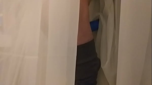 Fucking the vagina of a toy mounted to the window, playing between curtains, women's leggings, moaning, strong orgasm, vibrating legs, condom, squirting