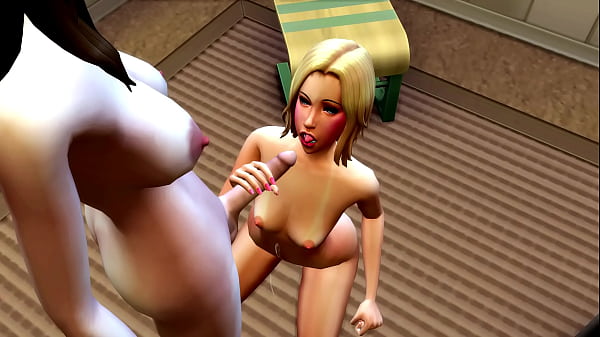 Horny teen girl sucks hot futa teacher'_s big cock