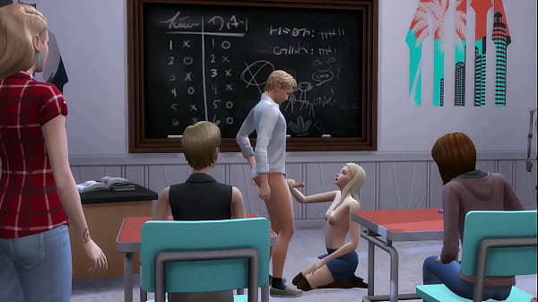 Shy guy fucks hot teacher in the classroom - sims 4 - 3D animation