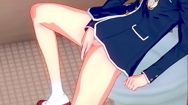 Hentai girl masturbating in the school'_s bathroom