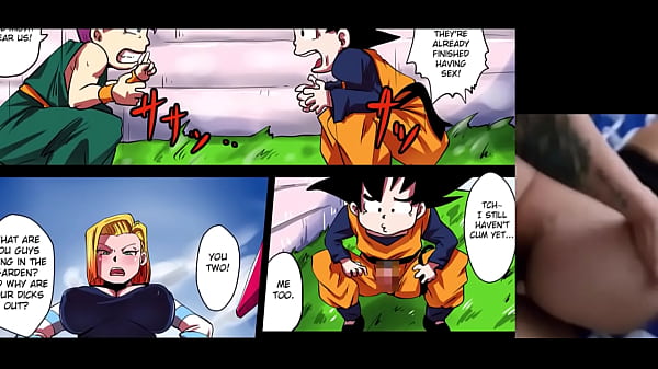 Watching Android 18 porn with my stepmom while I fuck her