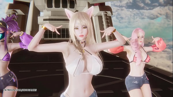[MMD] Unis - Curious Ahri Akali Seraphine Hot Kpop Dance League of Legends Uncensored Hentai