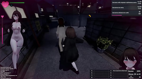 A lustful perverted exhibitionist girl opened her coat and showed her body on the street in public