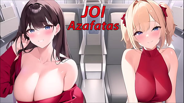 JOI hentai with the stewardesses on the plane. In Spanish.