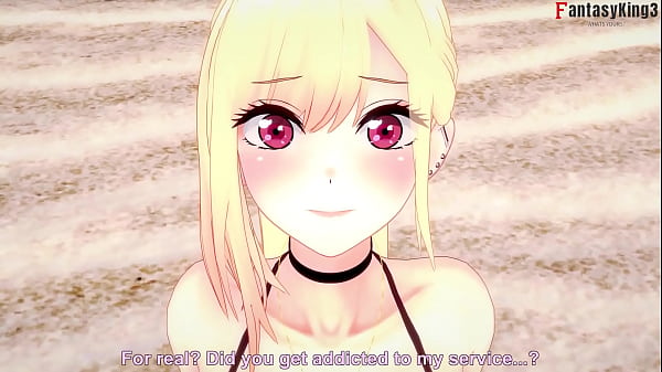 I found Marin Kitagawa on the beach and she gives me a blowjob | Sono Bisque Doll wa Koi wo suru