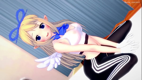 Flonne (Disgaea) wet her clothes, has fun wearing a sporty outfit