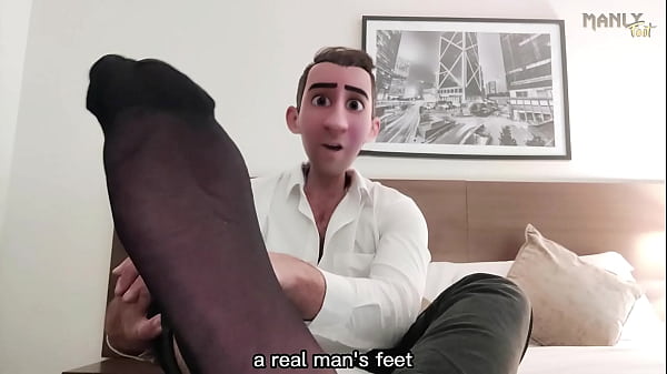 STEP GAY DAD - BLACK SHEER SOCKS WHITE COCK! - COME WORSHIP MY FEET WATCH ME EDGE MY HARD WHITE COCK AND LET'_S CUM TOGETHER