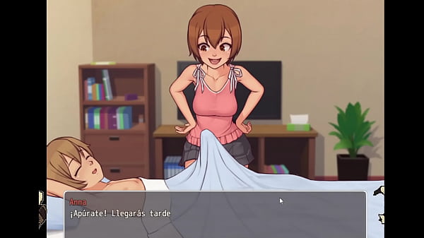 [Hentai Game] Daily life of my countryside -Espa&ntilde_ol- (part 6) Massage for the aunt and the director masturbates in her office