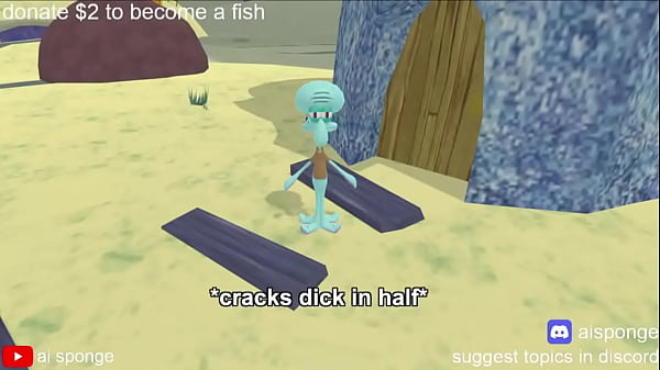 Squidward breaks his dick in half (small mistake)