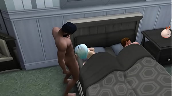 Skinny nifomaniac gets impaled on dick next to her sleeping boyfriend